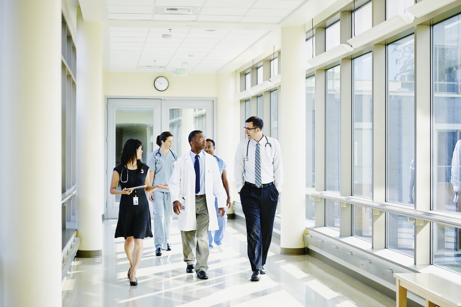 Clinicians Walking In Hallway